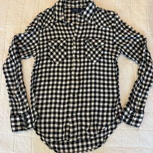 Polo by Ralph Lauren Black and White Checkered Button Down Shirt